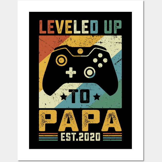 Vintage Leveled Up To Papa Est.2020 Wall Art by wendieblackshear06515